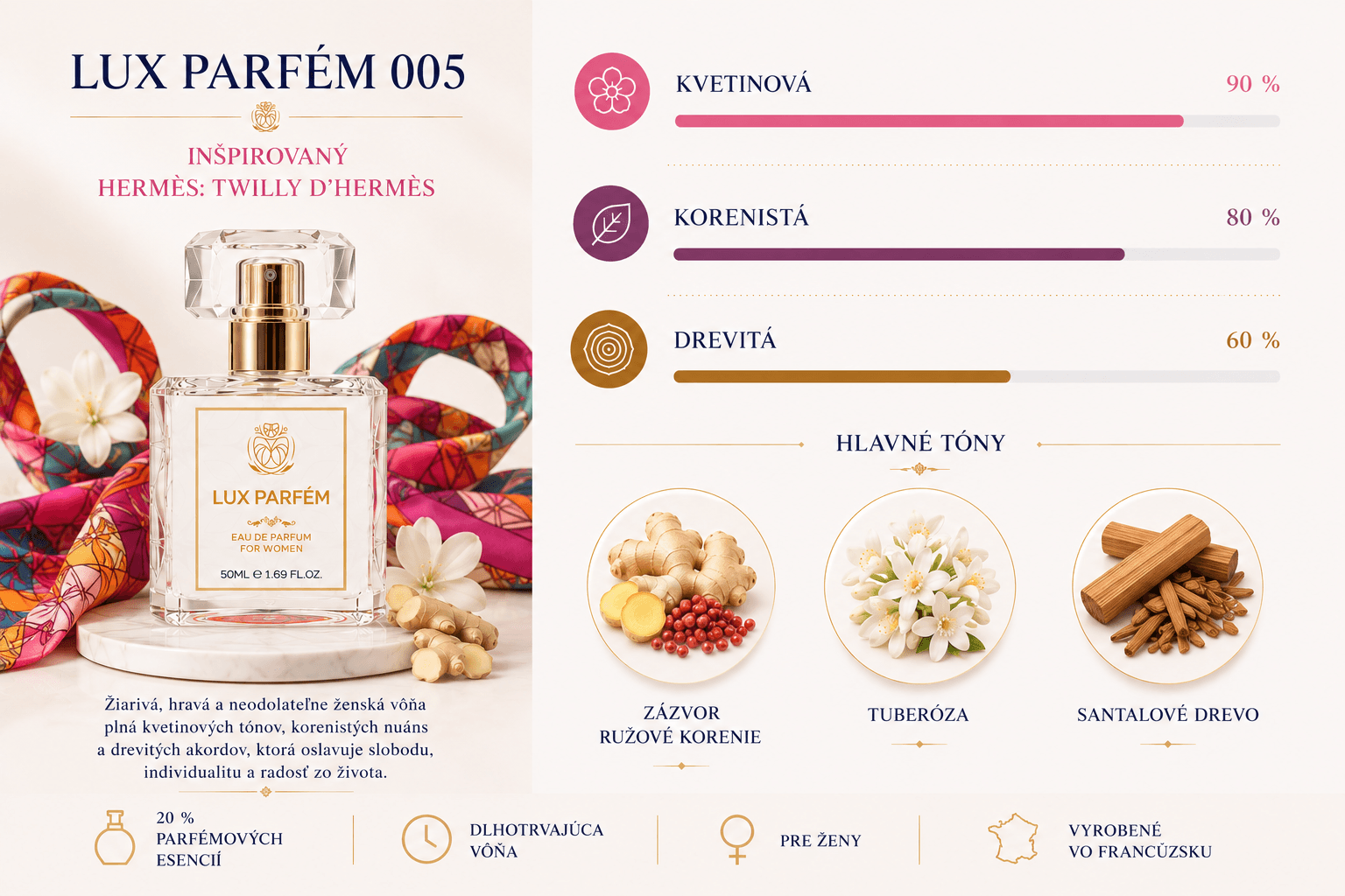 Lux Parfém 005 – Inšpirovaný Hermès: Twilly d’Hermès